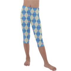 Pattern Texture Chevron Kids  Lightweight Velour Capri Leggings 