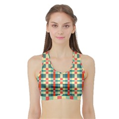 Texture Plaid Sports Bra With Border by Dutashop