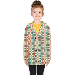 Texture Plaid Kids  Double Breasted Button Coat