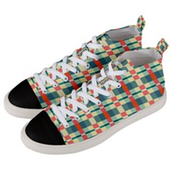 Texture Plaid Men s Mid-top Canvas Sneakers by Dutashop