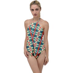 Texture Plaid Go With The Flow One Piece Swimsuit by Dutashop