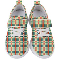 Texture Plaid Kids  Velcro Strap Shoes