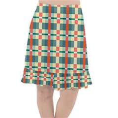 Texture Plaid Fishtail Chiffon Skirt