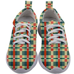 Texture Plaid Kids Athletic Shoes by Dutashop