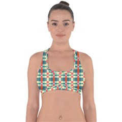 Texture Plaid Cross Back Hipster Bikini Top  by Dutashop