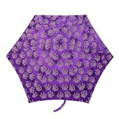 Pattern Texture Feet Dog Purple Mini Folding Umbrellas by Dutashop