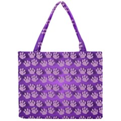 Pattern Texture Feet Dog Purple Mini Tote Bag by Dutashop