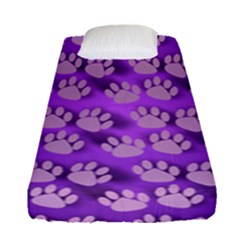 Pattern Texture Feet Dog Purple Fitted Sheet (single Size) by Dutashop