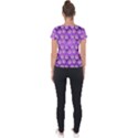 Pattern Texture Feet Dog Purple Short Sleeve Sports Top  View2