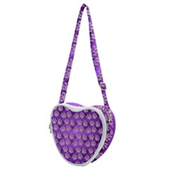 Pattern Texture Feet Dog Purple Heart Shoulder Bag by Dutashop