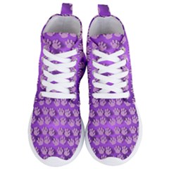 Pattern Texture Feet Dog Purple Women s Lightweight High Top Sneakers