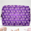 Pattern Texture Feet Dog Purple Make Up Pouch (Medium) View1