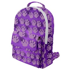 Pattern Texture Feet Dog Purple Flap Pocket Backpack (small)