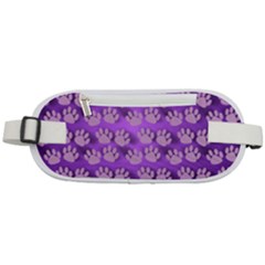 Pattern Texture Feet Dog Purple Rounded Waist Pouch by Dutashop