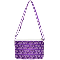 Pattern Texture Feet Dog Purple Double Gusset Crossbody Bag