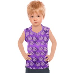 Pattern Texture Feet Dog Purple Kids  Sport Tank Top