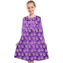 Pattern Texture Feet Dog Purple Kids  Midi Sailor Dress View1