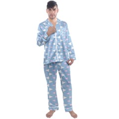 Pattern 3d Men s Long Sleeve Satin Pajamas Set by Dutashop