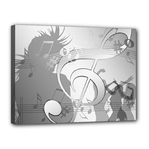 Dance Music Treble Clef Sound Girl Canvas 16  X 12  (stretched) by Dutashop