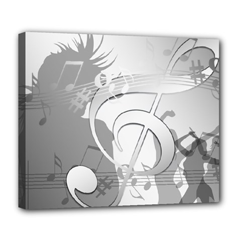 Dance Music Treble Clef Sound Girl Deluxe Canvas 24  X 20  (stretched) by Dutashop