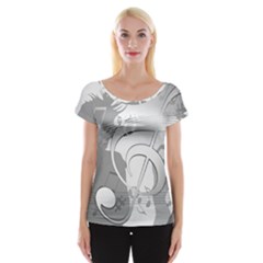 Dance Music Treble Clef Sound Girl Cap Sleeve Top by Dutashop