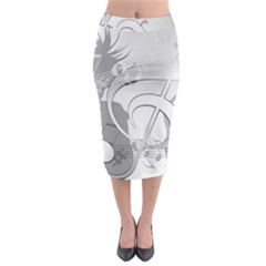 Dance Music Treble Clef Sound Girl Midi Pencil Skirt by Dutashop