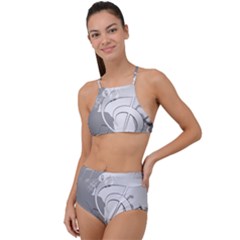 Dance Music Treble Clef Sound Girl High Waist Tankini Set by Dutashop