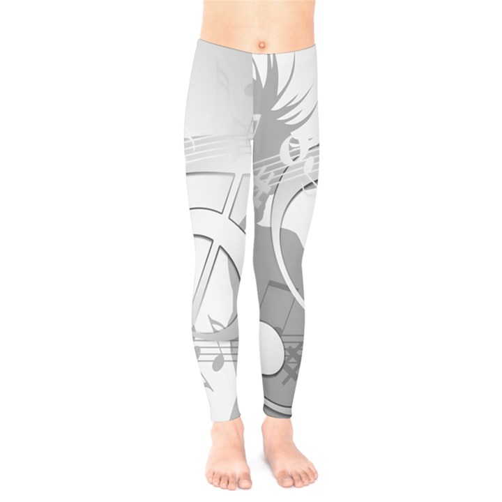 Dance Music Treble Clef Sound Girl Kids  Leggings