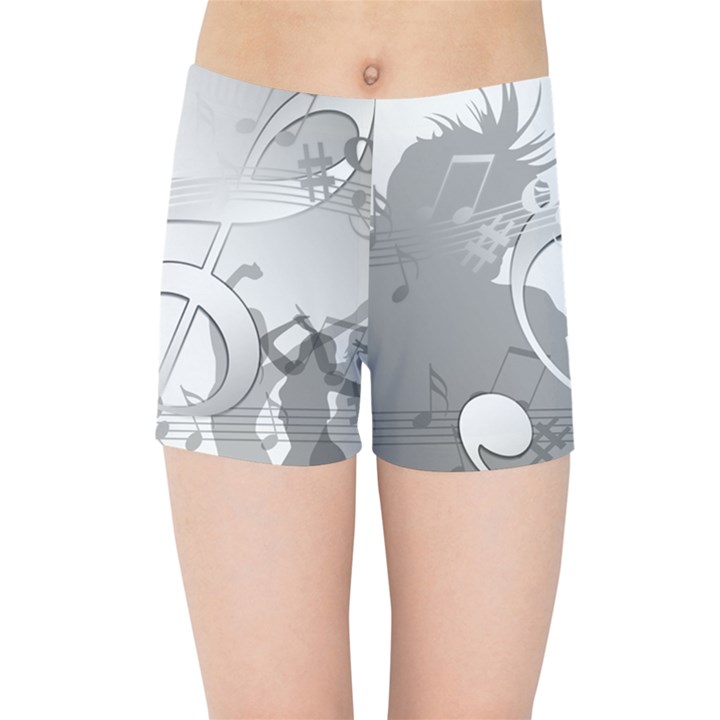 Dance Music Treble Clef Sound Girl Kids  Sports Shorts