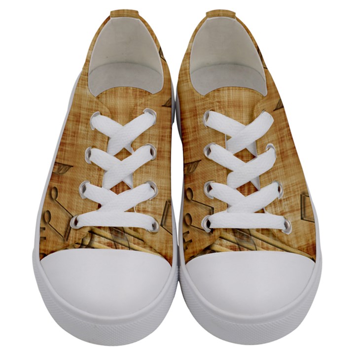 Dance Music Kids  Low Top Canvas Sneakers