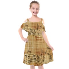 Dance Music Kids  Cut Out Shoulders Chiffon Dress