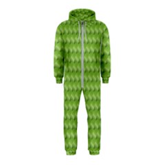 Green Pattern Ornate Background Hooded Jumpsuit (kids) by Dutashop