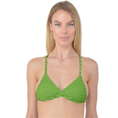 Green Pattern Ornate Background Reversible Tri Bikini Top by Dutashop