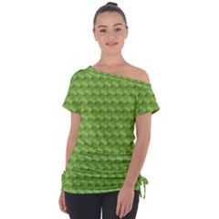 Green Pattern Ornate Background Tie-up Tee