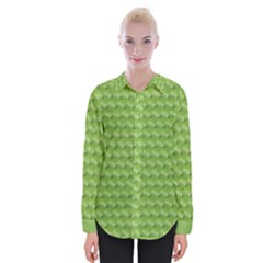 Green Pattern Ornate Background Womens Long Sleeve Shirt