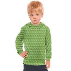 Green Pattern Ornate Background Kids  Hooded Pullover by Dutashop