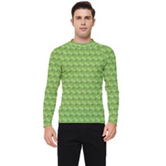 Green Pattern Ornate Background Men s Long Sleeve Rash Guard