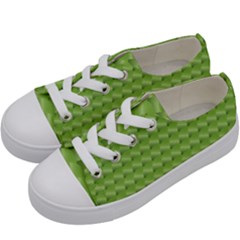 Green Pattern Ornate Background Kids  Low Top Canvas Sneakers by Dutashop