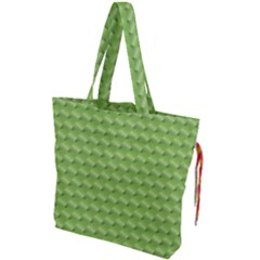 Green Pattern Ornate Background Drawstring Tote Bag by Dutashop