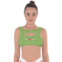 Green Pattern Ornate Background Bandaged Up Bikini Top by Dutashop