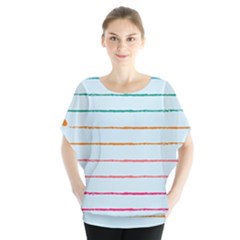 Crayon Background School Paper Batwing Chiffon Blouse