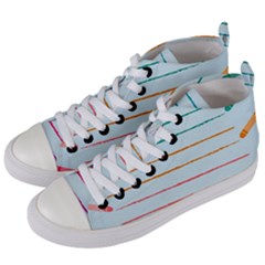 Crayon Background School Paper Women s Mid-top Canvas Sneakers