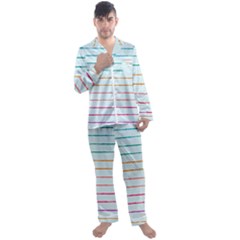 Crayon Background School Paper Men s Long Sleeve Satin Pajamas Set by Dutashop