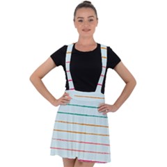 Crayon Background School Paper Velvet Suspender Skater Skirt