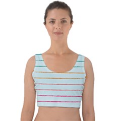 Crayon Background School Paper Velvet Crop Top