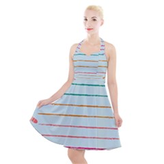 Crayon Background School Paper Halter Party Swing Dress  by Dutashop