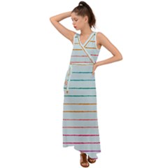 Crayon Background School Paper V-neck Chiffon Maxi Dress