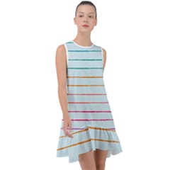 Crayon Background School Paper Frill Swing Dress