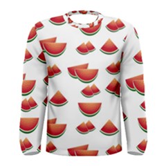 Summer Watermelon Pattern Men s Long Sleeve Tee