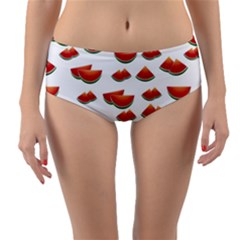 Summer Watermelon Pattern Reversible Mid-waist Bikini Bottoms by Dutashop